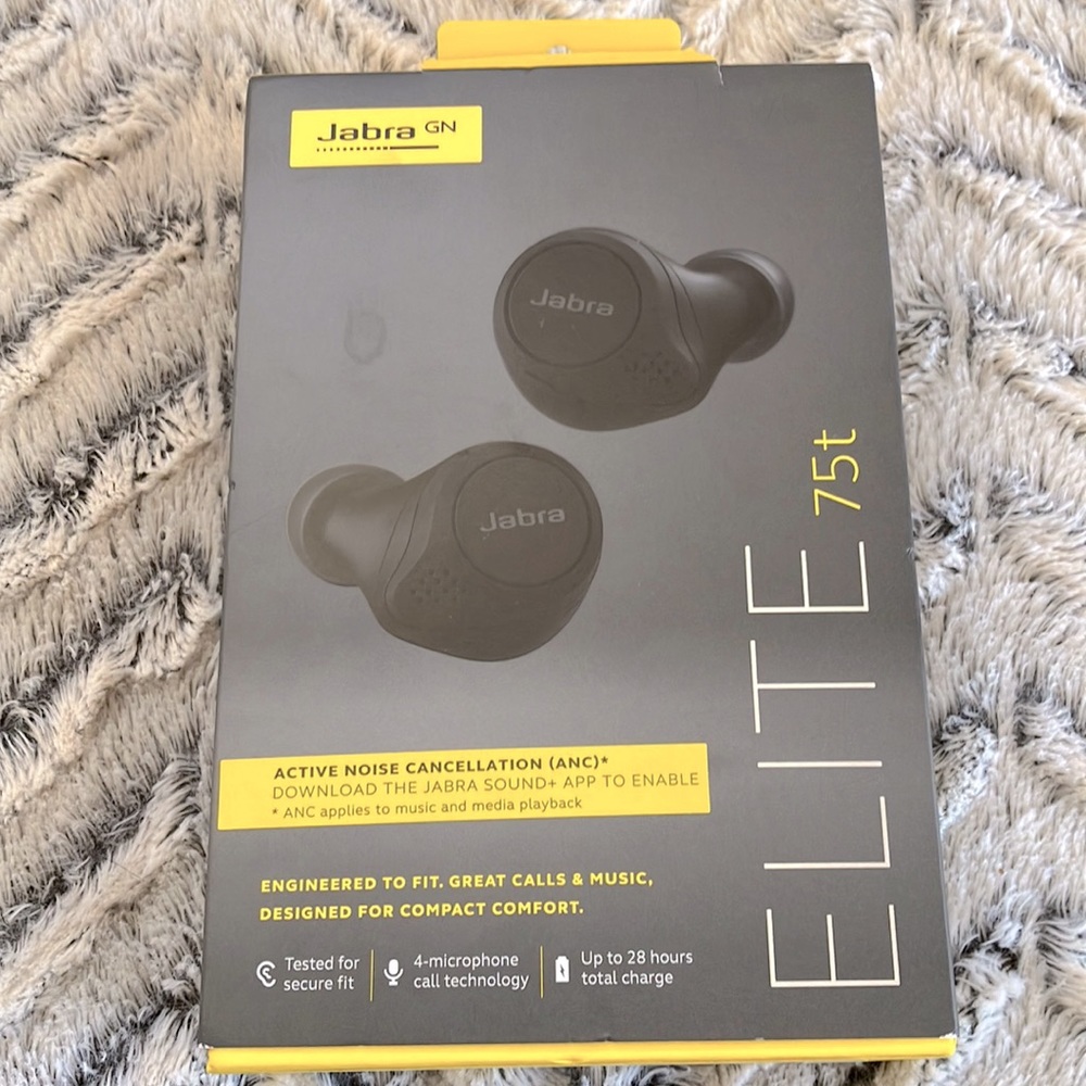 JABRA ELITE 75t Noise Cancelling ear buds (new never worn)